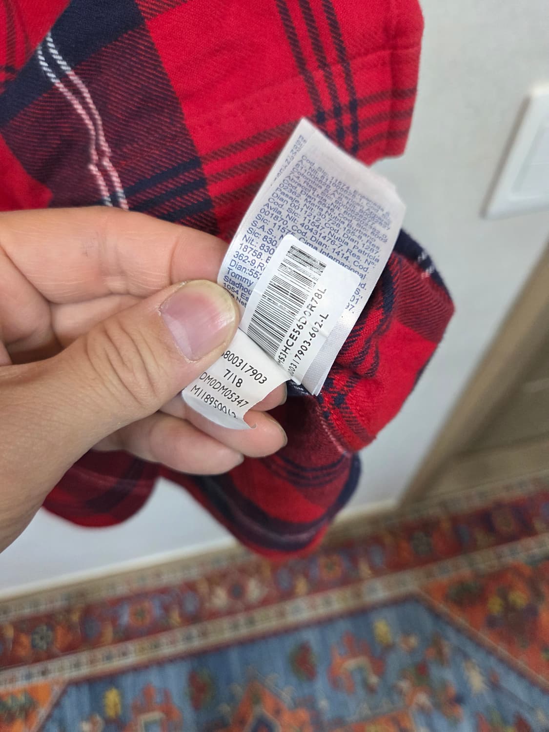 타미 진스 울 모직 체크 셔츠 긴팔 L 레귤러  상품이미지6