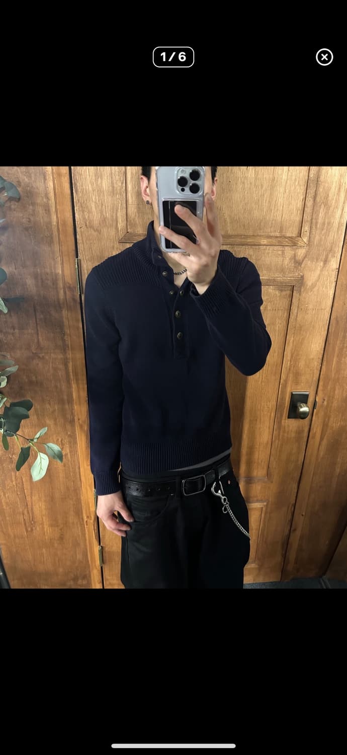 빈티지 폴로 랄프로렌 네이비 버튼 스웨터 니트 상품이미지1