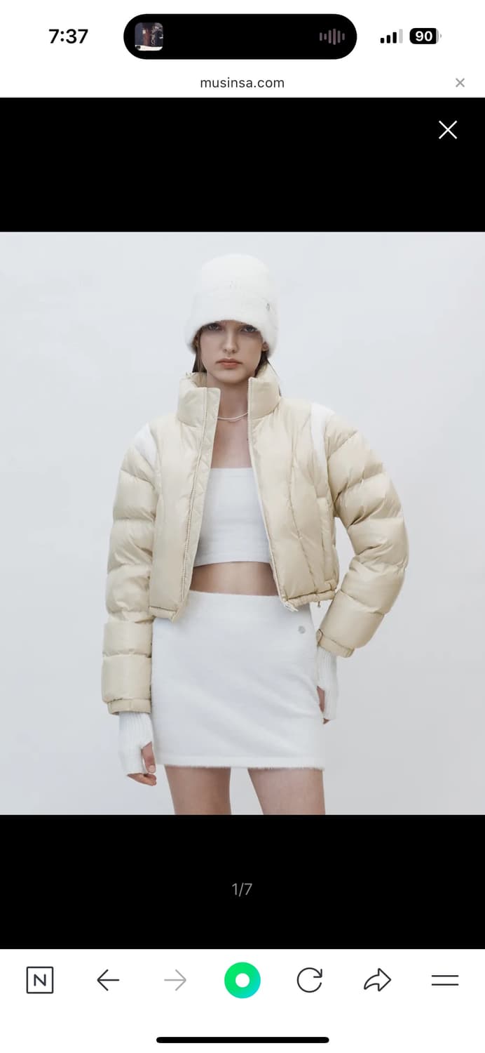 커렌트 숏패딩 베이지 상품이미지1