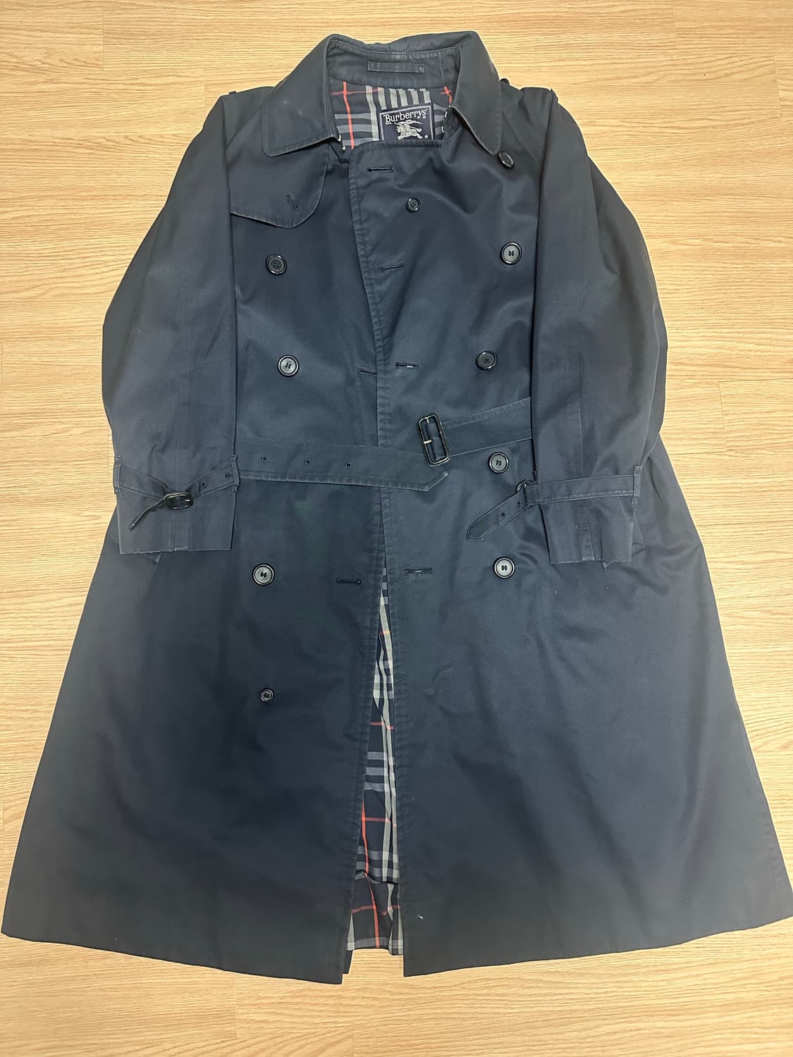 90s 버버리 트렌치 코트 다크네이비 상품이미지1