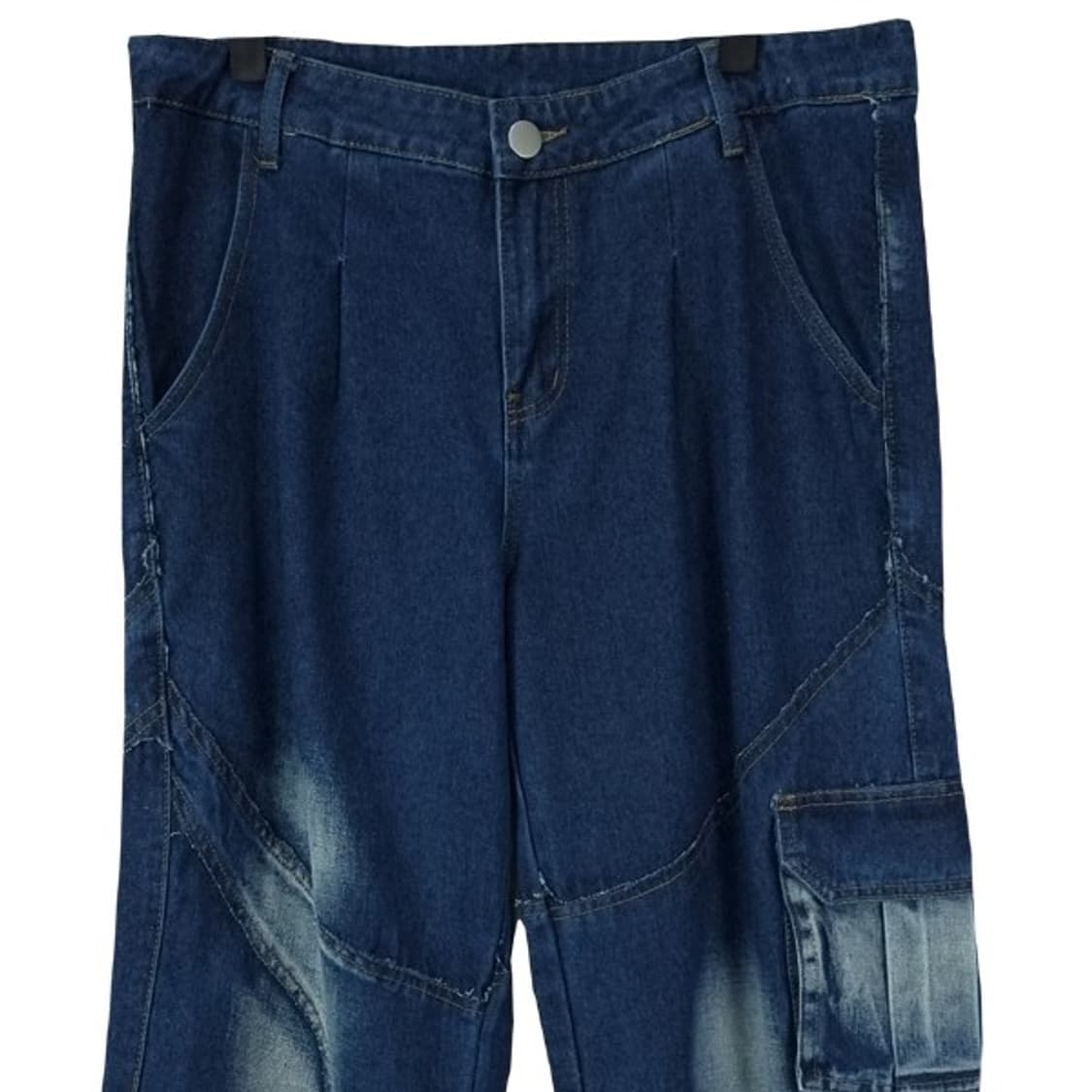 [빈티지] 워시드 절개 와이드 카고 데님 팬츠 M18476 상품이미지4