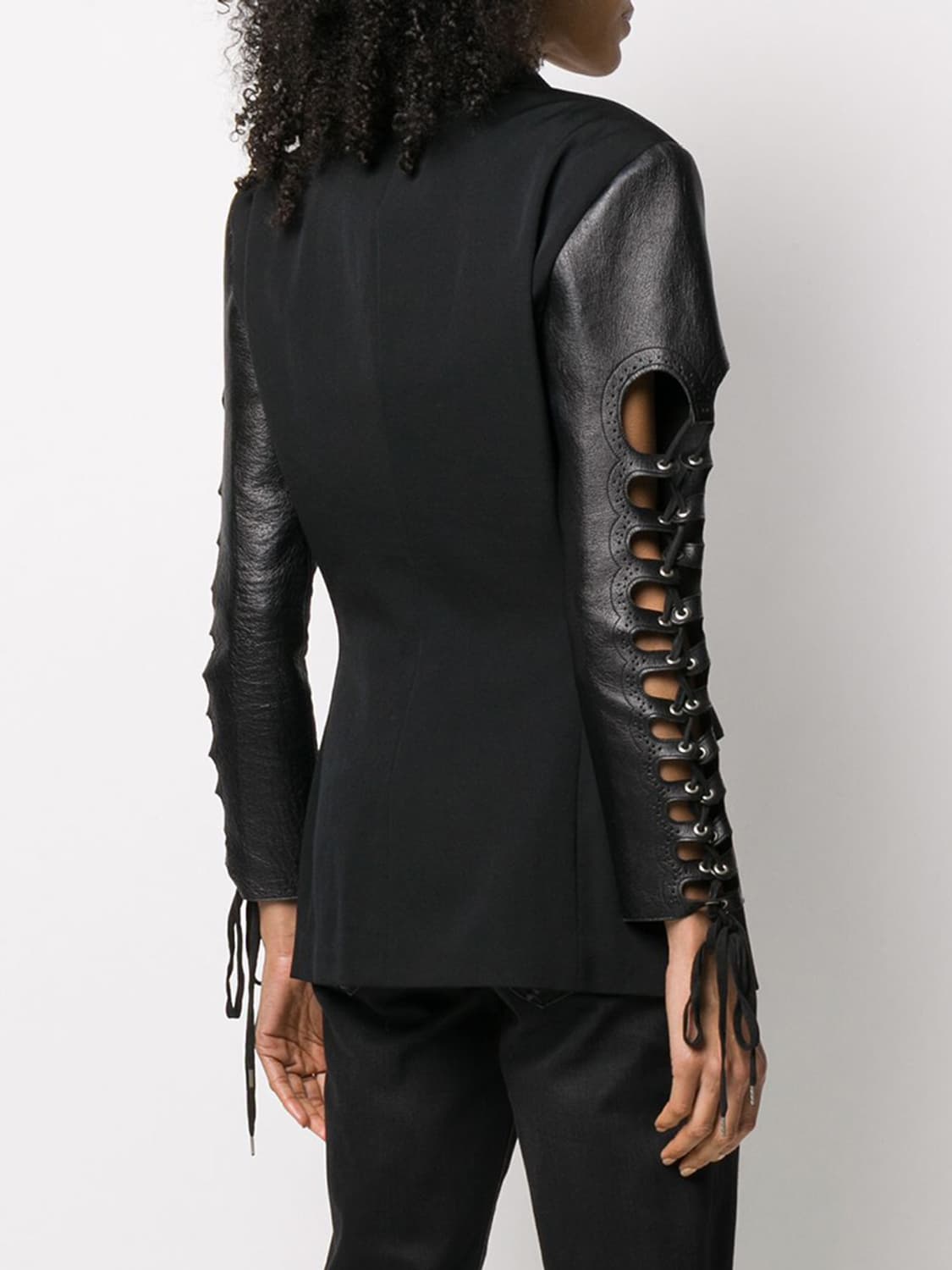 [40]장폴고티에 레더 슬리브 레이스 업 자켓 상품이미지7