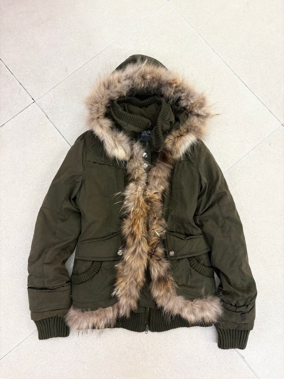 카키 퍼 투웨이 점퍼 상품이미지1