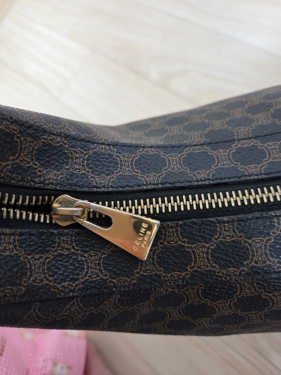 올드 셀린느 블랙 마카담 링 크로스 / 숄더 백 상품이미지5