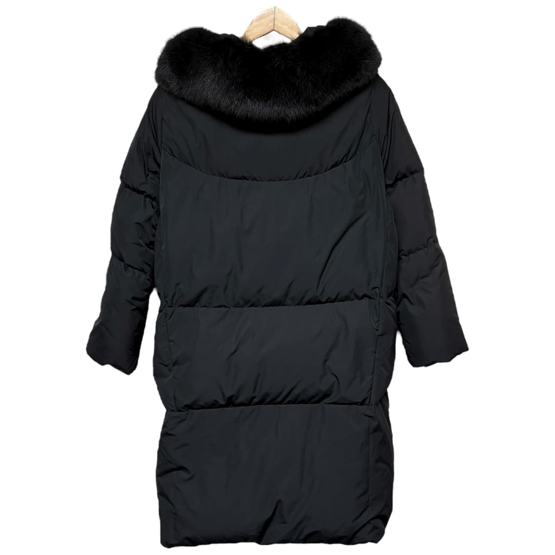 보브 블랙 폭스퍼 구스다운 거위털 롱패딩  상품이미지2