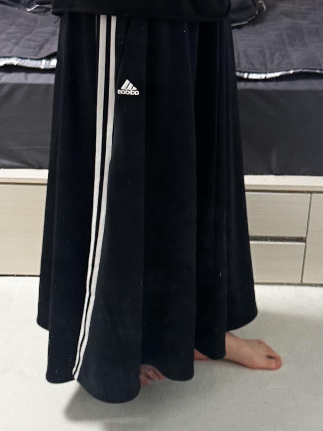 아디다스 삼선 저지 롱 스커트 XS 상품이미지5