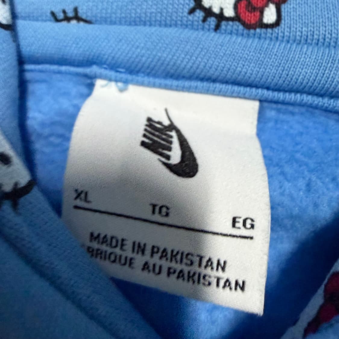 나이키x헬로키티산리오 콜라보 블루 후드티 xl 상품이미지4