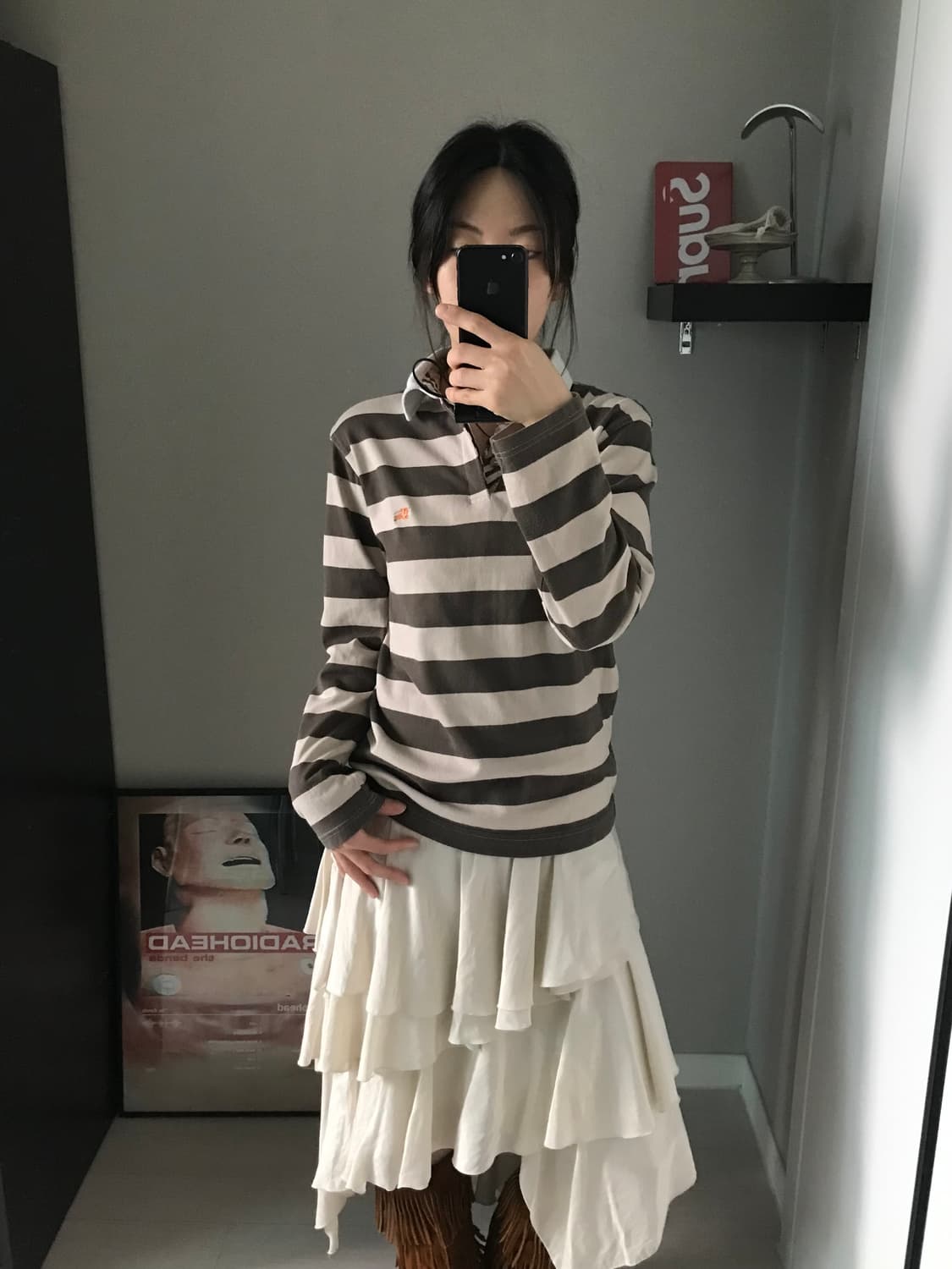 버버리 자수로고 스트라이프 넥카라 노바체크 럭비티 상품이미지2