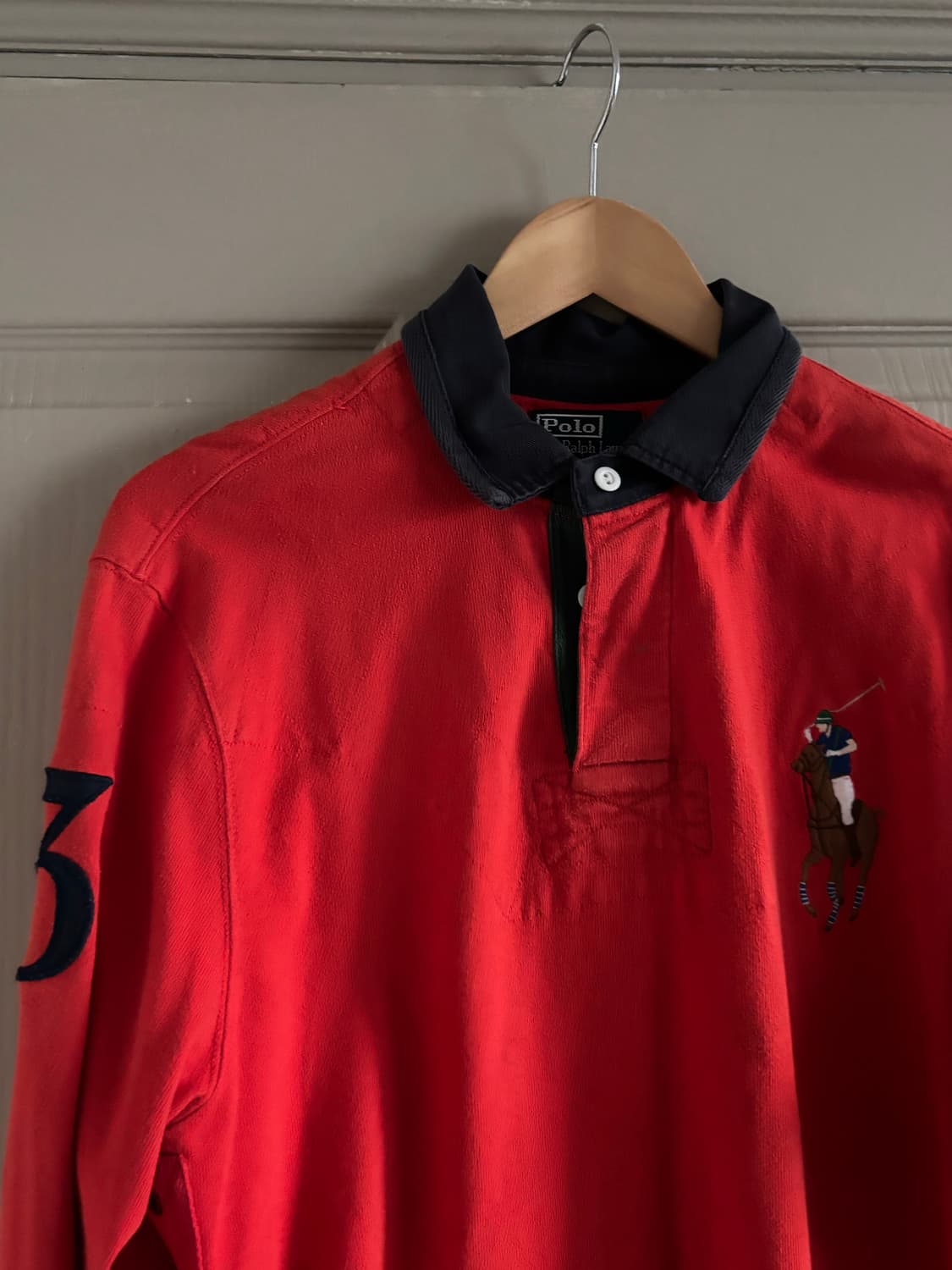 90s 폴로 랄프로렌 빅포니 럭비 카라 티셔츠 상품이미지1