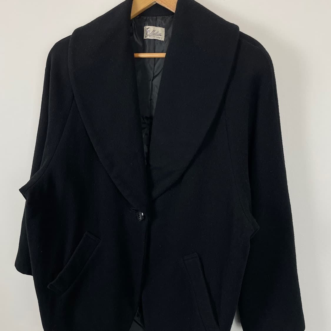 캐시미어 울 블렌드 빅 카라 쇼트 코트 상품이미지3