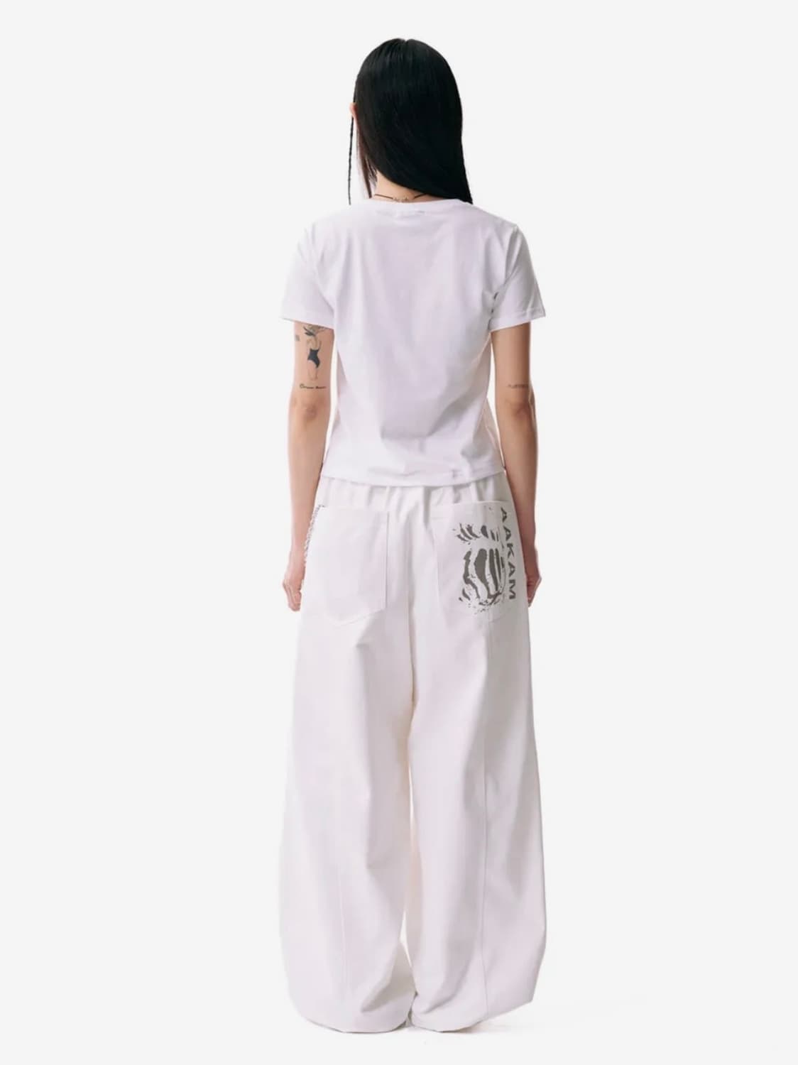 아캄 핀턱 데님 팬츠 화이트 상품이미지2