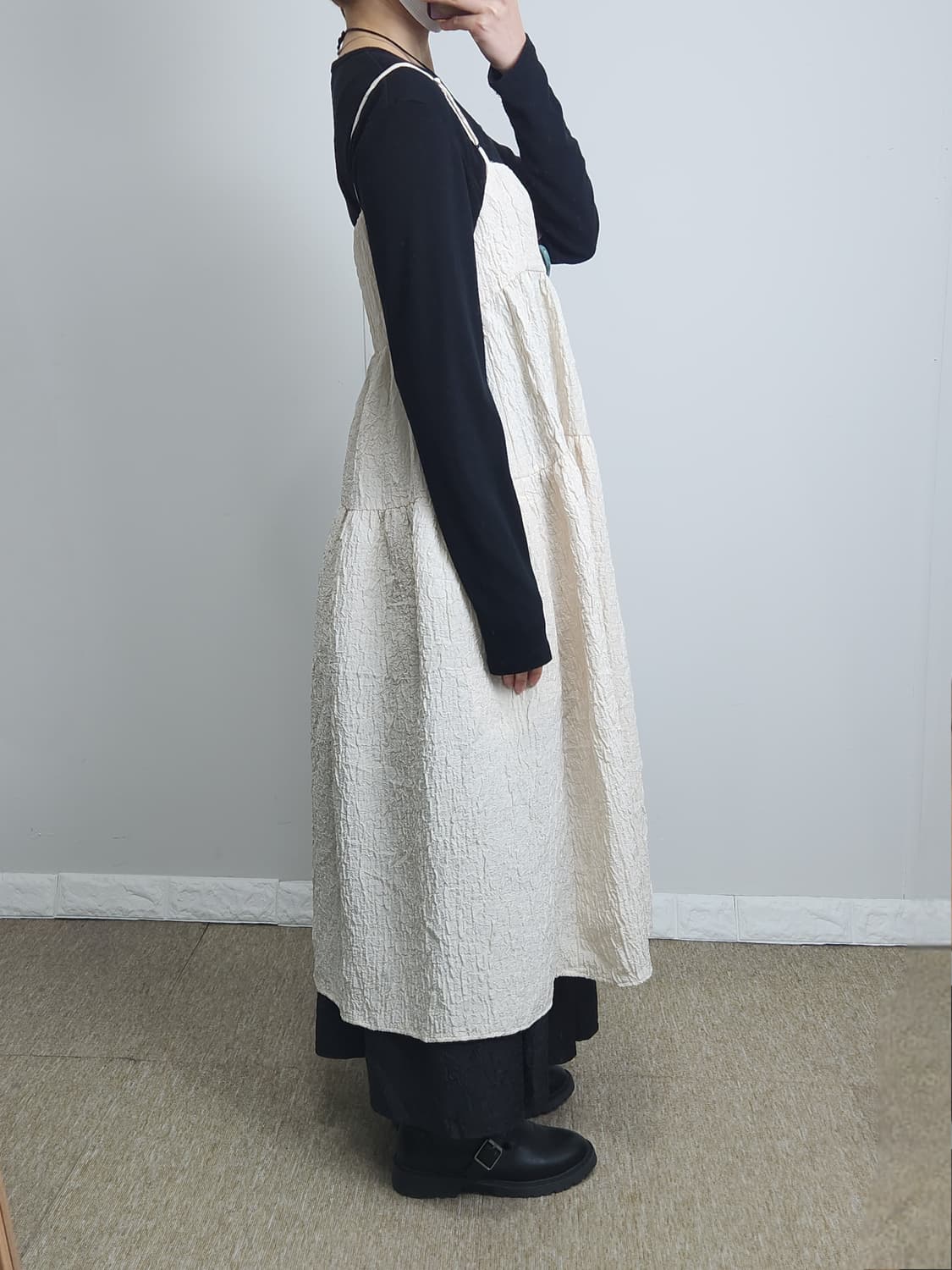 캉캉 주름 롱 원피스 상품이미지3