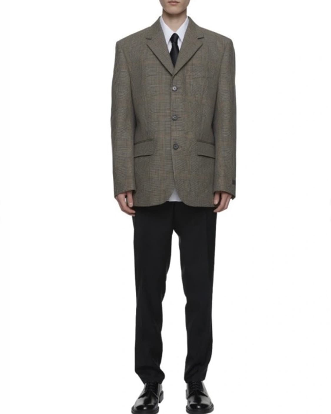 MNGU 오버 3버튼 재킷 체크 L사이즈 상품이미지4