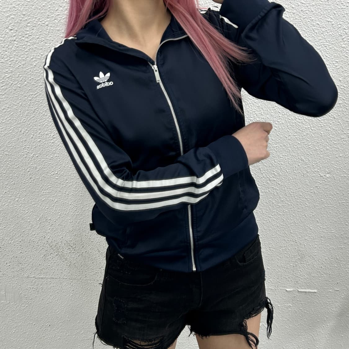 아디다스 파이어버드 화이트라인 네이비 플리츠 트랙탑 95 상품이미지2