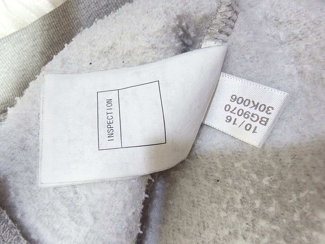 [아디다스] 빅로고 그레이 화이트 후리스 안감 기모 후드 집업 95 상품이미지5