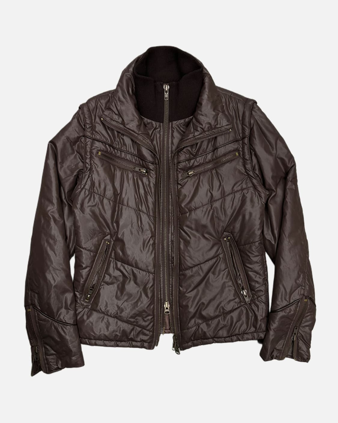 brown layered western paded jacket 상품이미지2