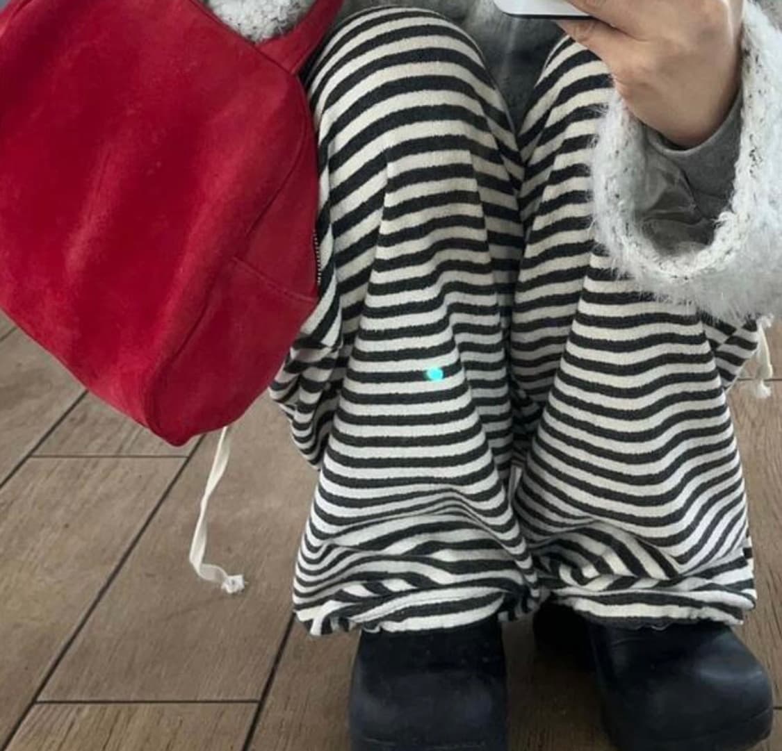 러브코드유 사이드 스트링 스트라이프 팬츠 상품이미지2