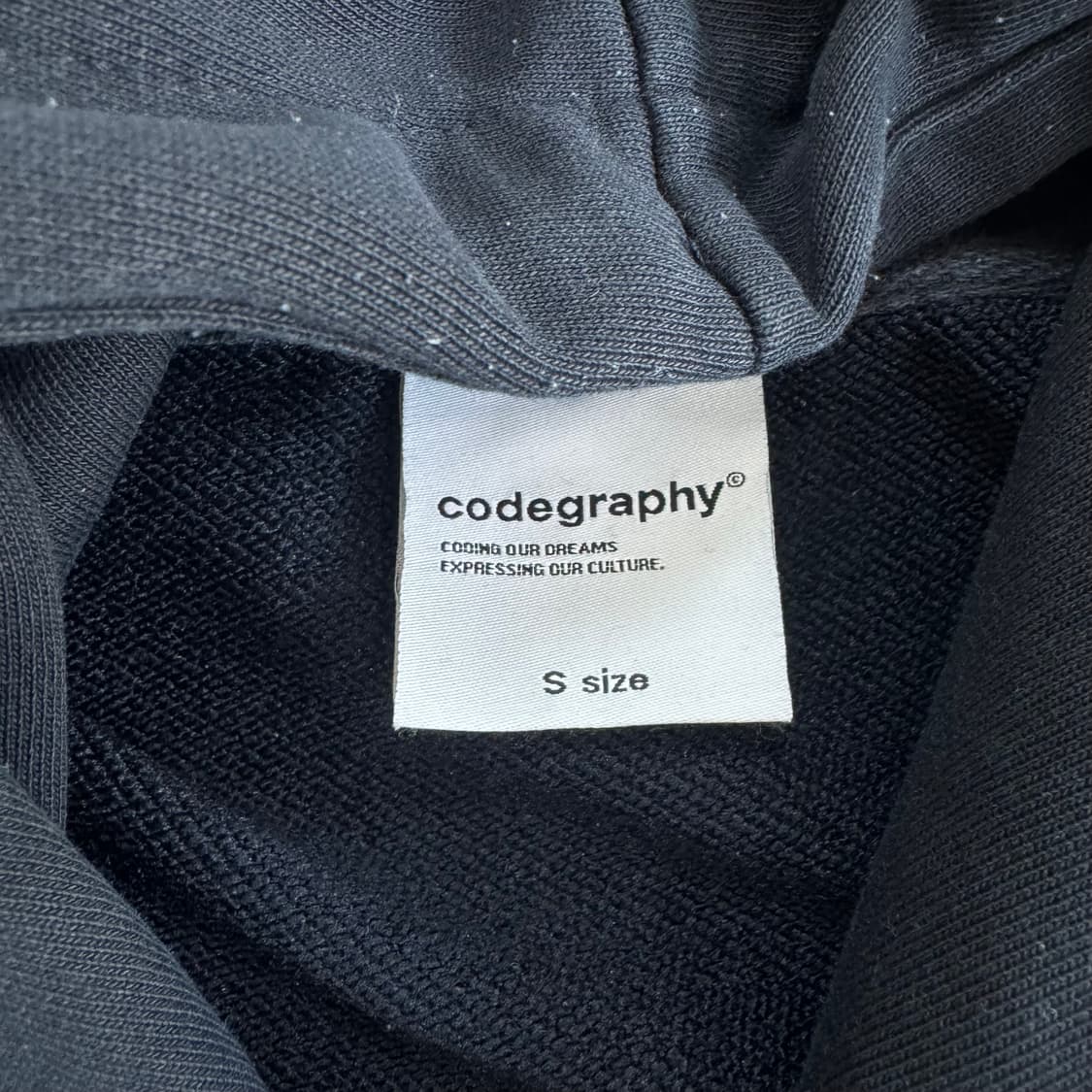 codegraphy 코드그래피 그레이 로고 네이비 후드티 상품이미지5