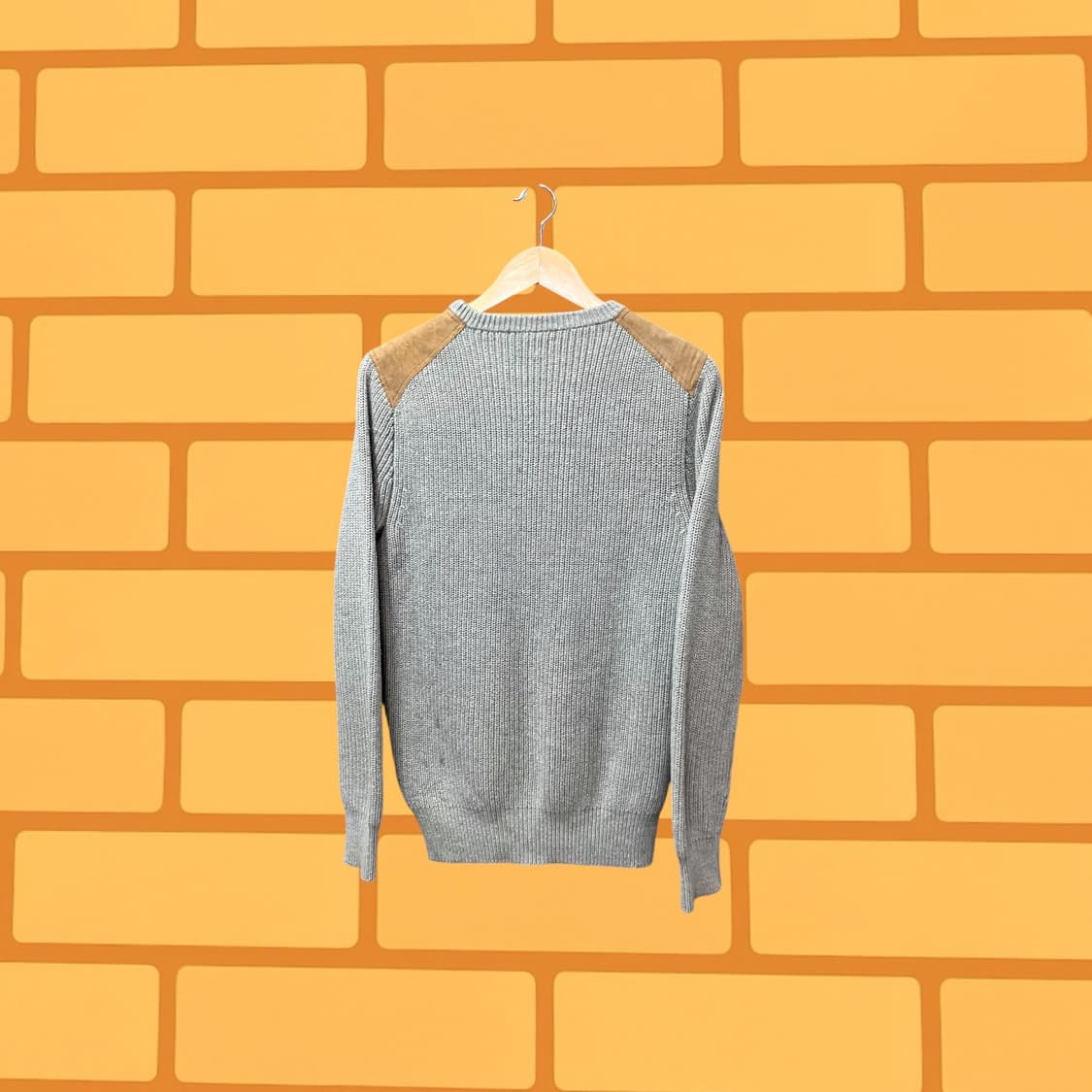 제이크루 스웨이드 암패치 그레이 니트 (L) 상품이미지4