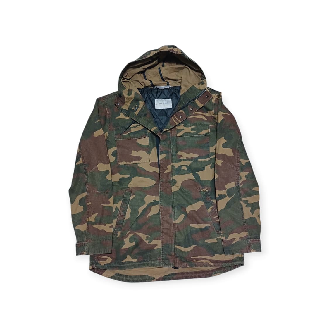 자라맨 밀리터리 카모 야상 후드 자켓 상품이미지1