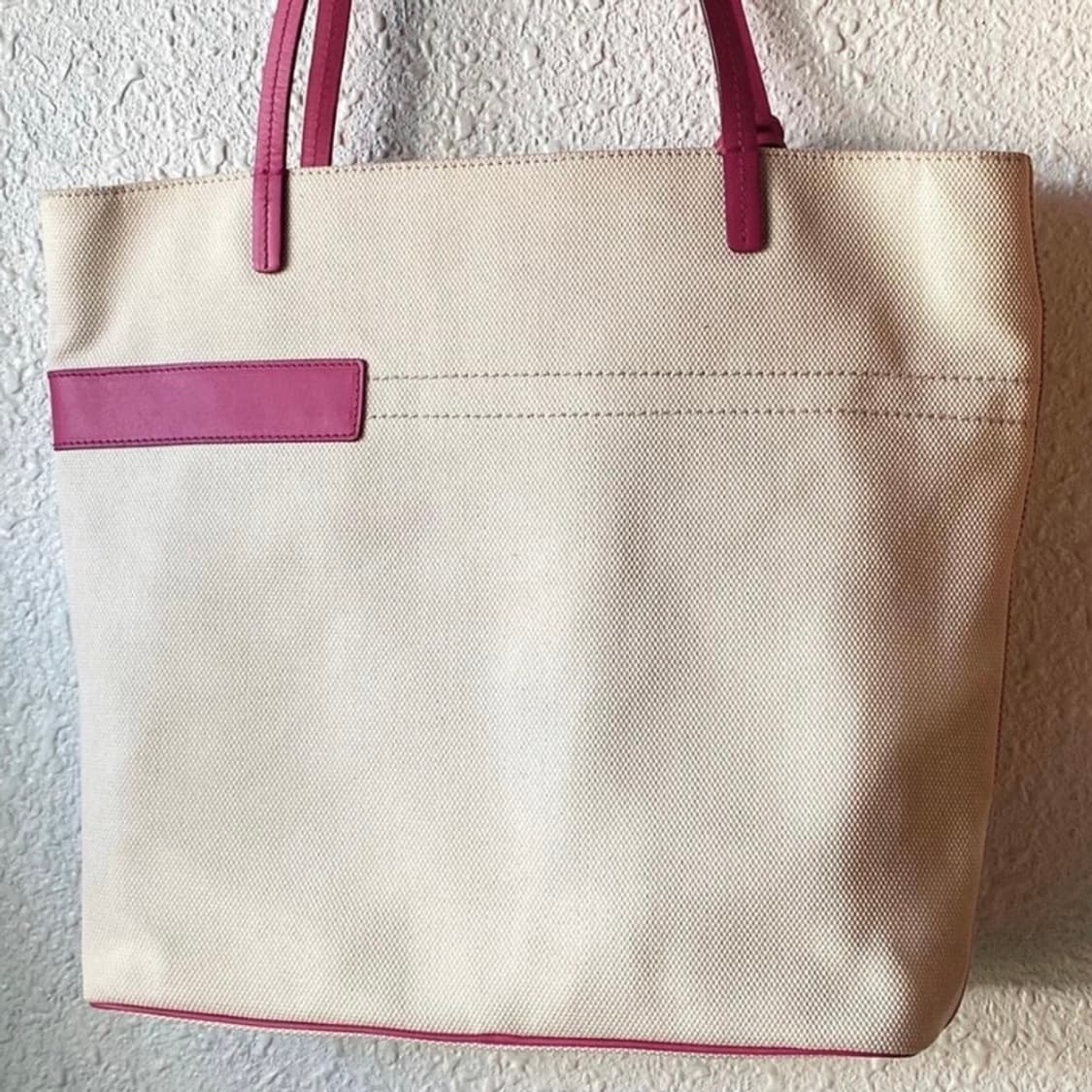 [정품] BALLY 발리 핑크레더 레이어드 코튼 토트백 상품이미지6