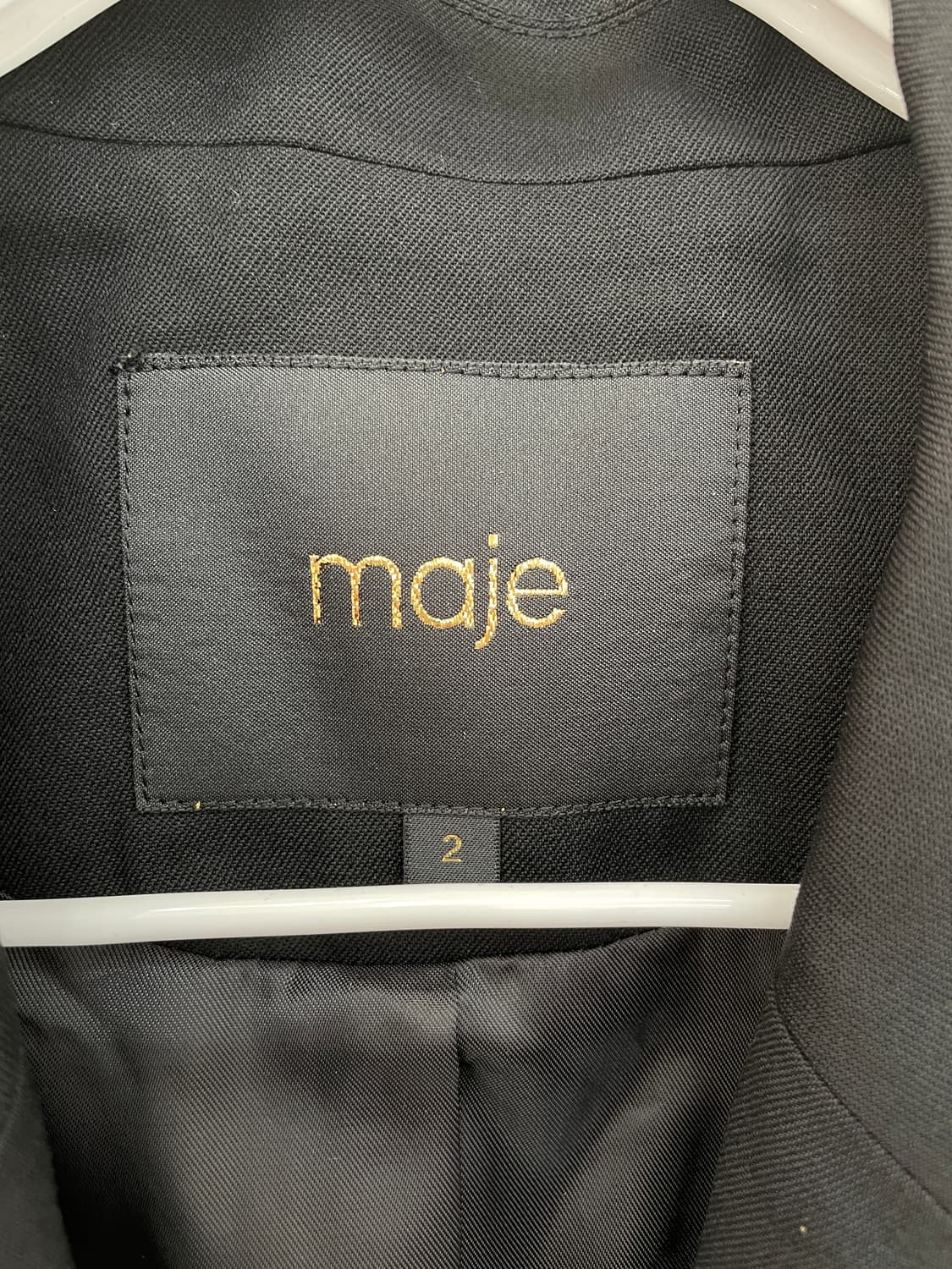 마쥬(maje) 울 100% 블랙 싱글 자켓 블레이저  상품이미지8