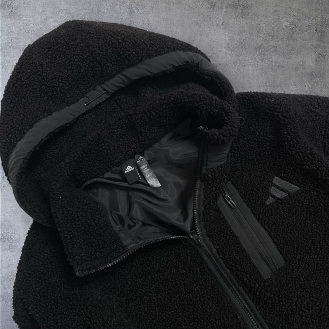 아디다스 Adidas 블랙 어반 보아 롱 셰르파 후리스 자켓 S 상품이미지2