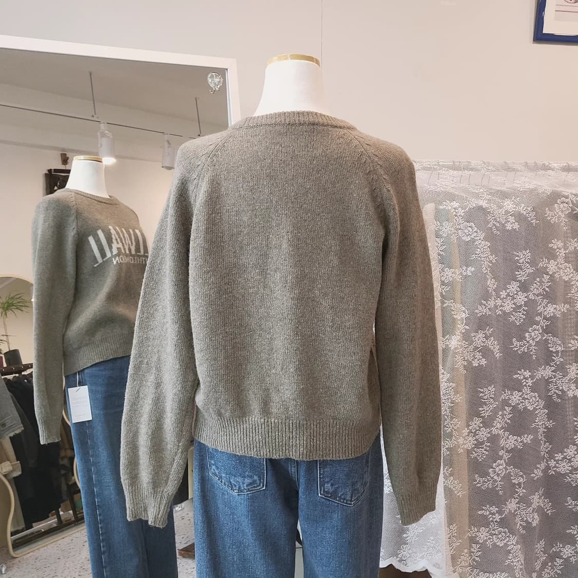 Millwall 카키그레이 레터링 울니트 상품이미지8