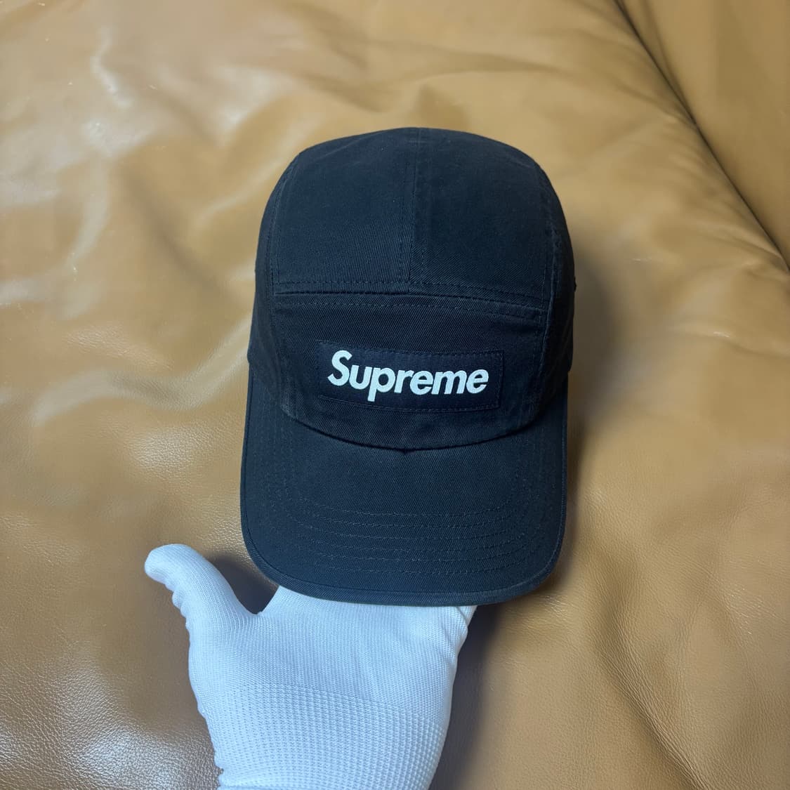 슈프림 캠프캡 모자 박스로고 워시드 블랙 상품이미지2