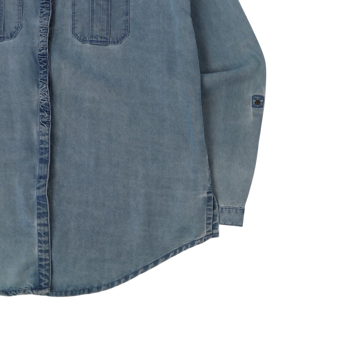 버버리 브릿 프론트포켓 셔링버튼 데님 셔츠 상품이미지4