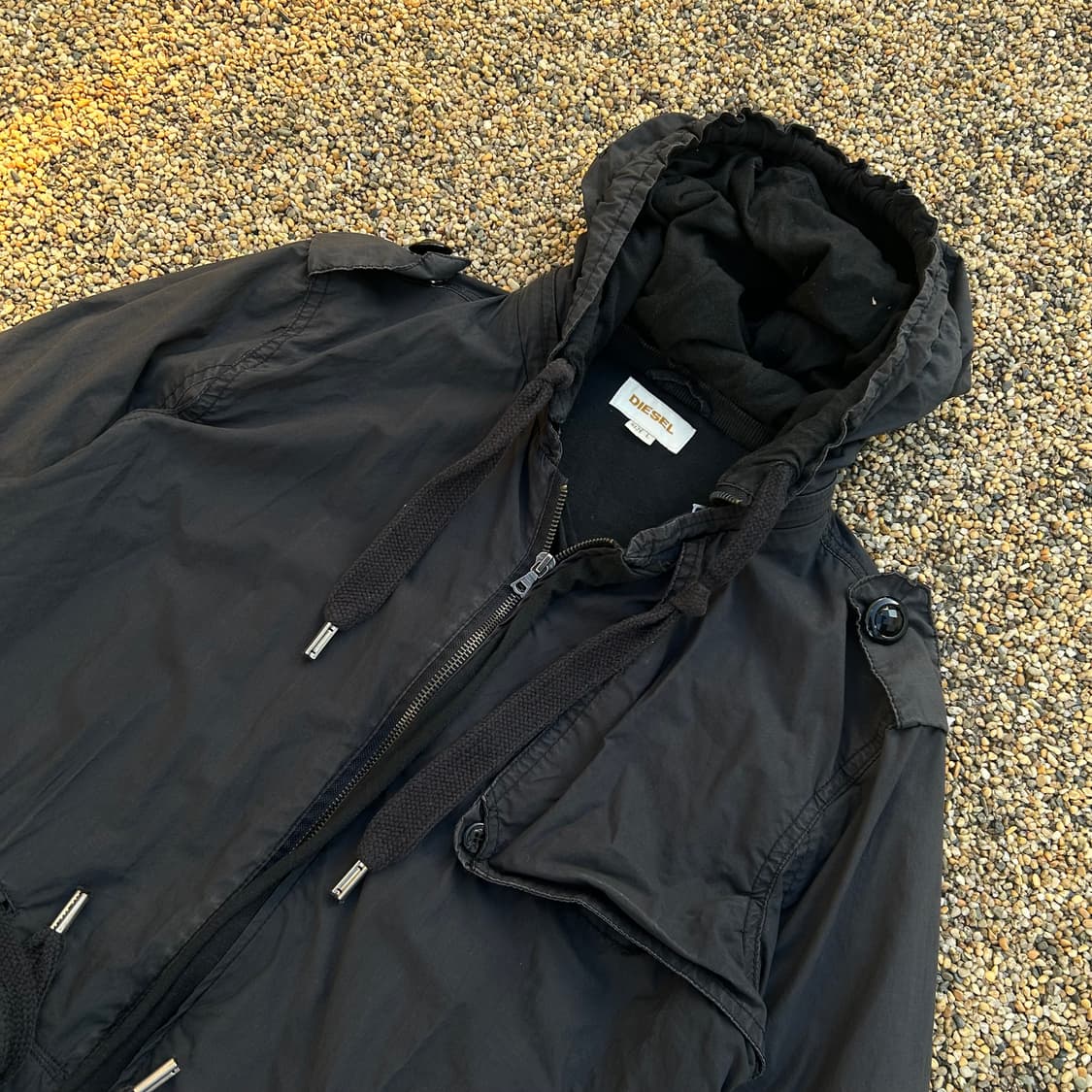 디젤(DISEL) 블랙 후드 바람막이 자켓 상품이미지2