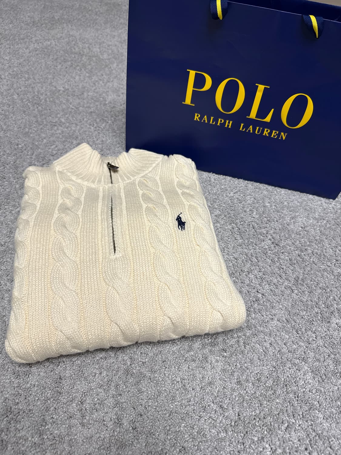 폴로랄프로렌 케이블 반집업 니트 M (새상품)  상품이미지1