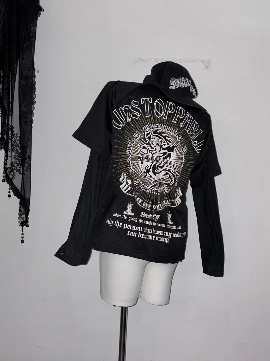 갸루펑크 스트릿 코디세트 하이넥 패딩 고스펑크 오피움 힙합 상품이미지6