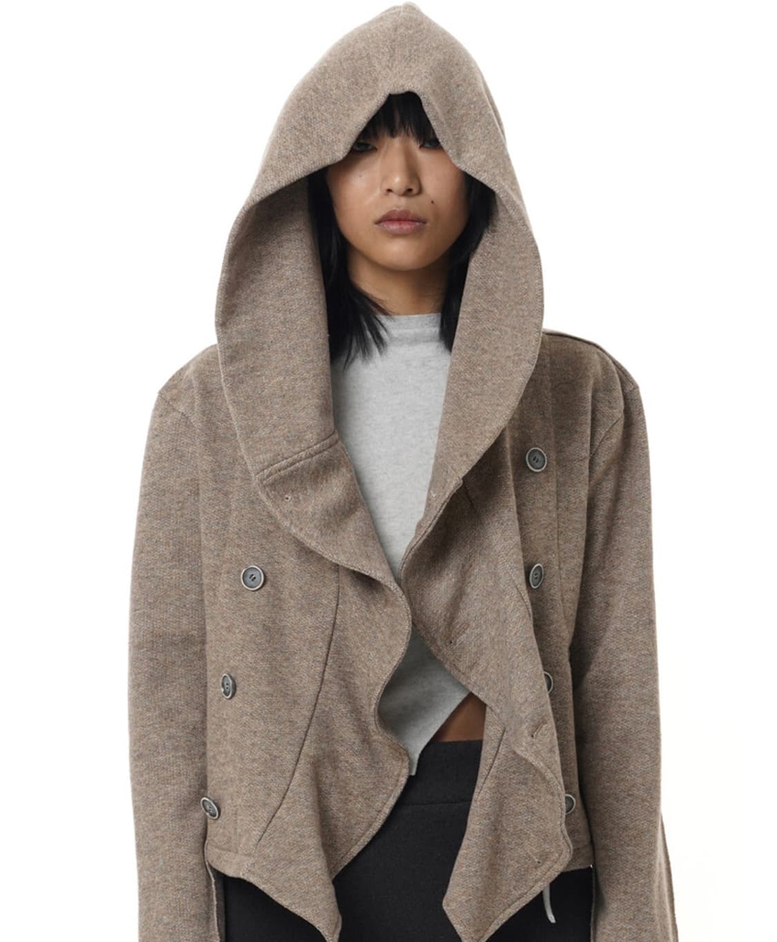 ((구함)) 텐스댄스(파히섬) 버튼 후디가디건 브라운 상품이미지1