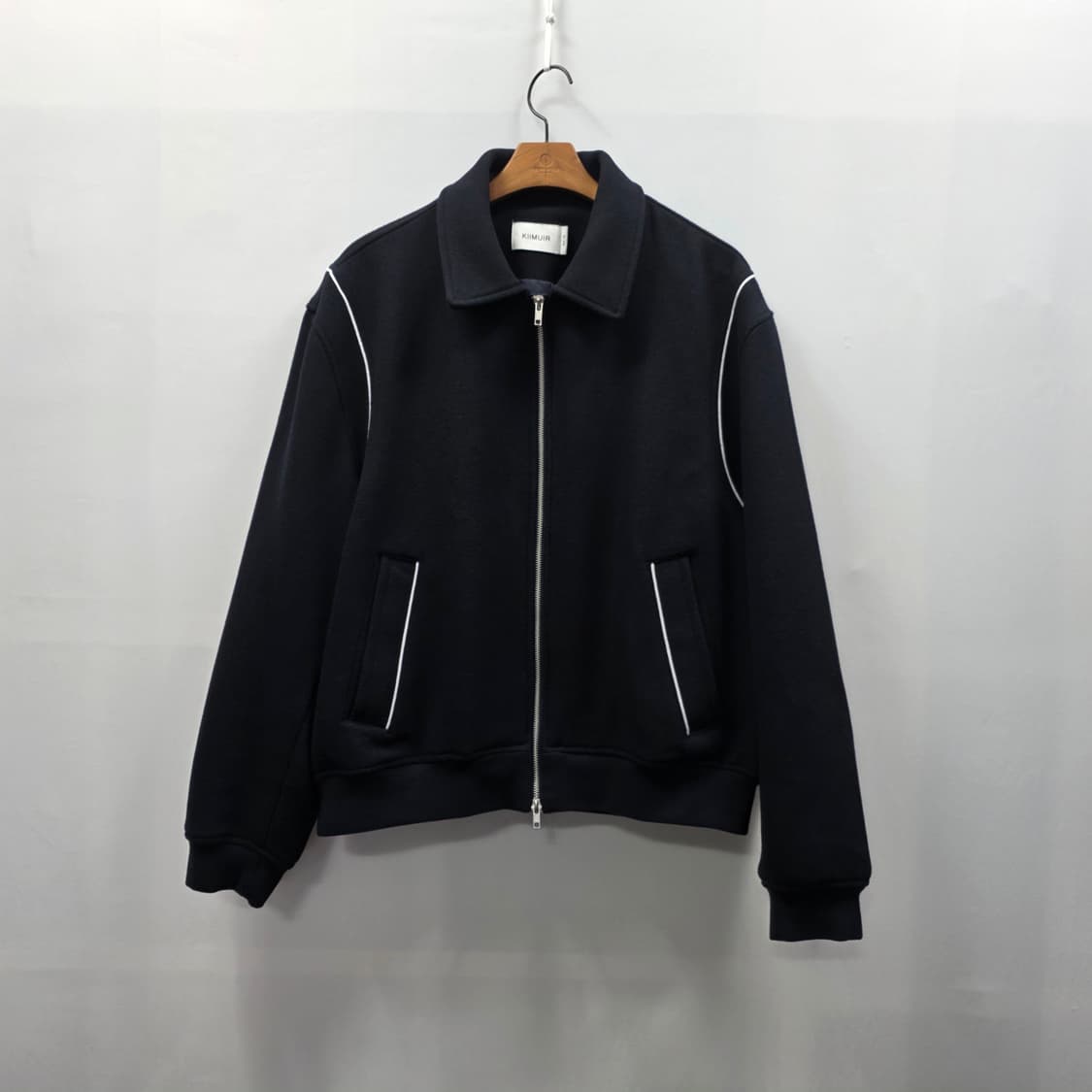 0800 KIIMUIR 블랙 블루종 자켓 파이핑 포인트XL 상품이미지1