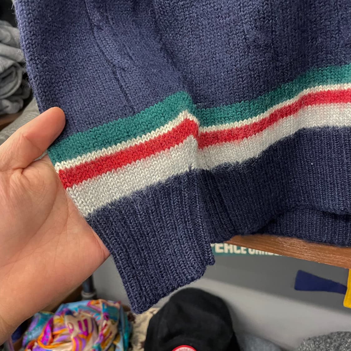 90s 챕스 랄프로렌 브이넥 크리캣 꽈배기 니트 스웨터 N26 상품이미지5