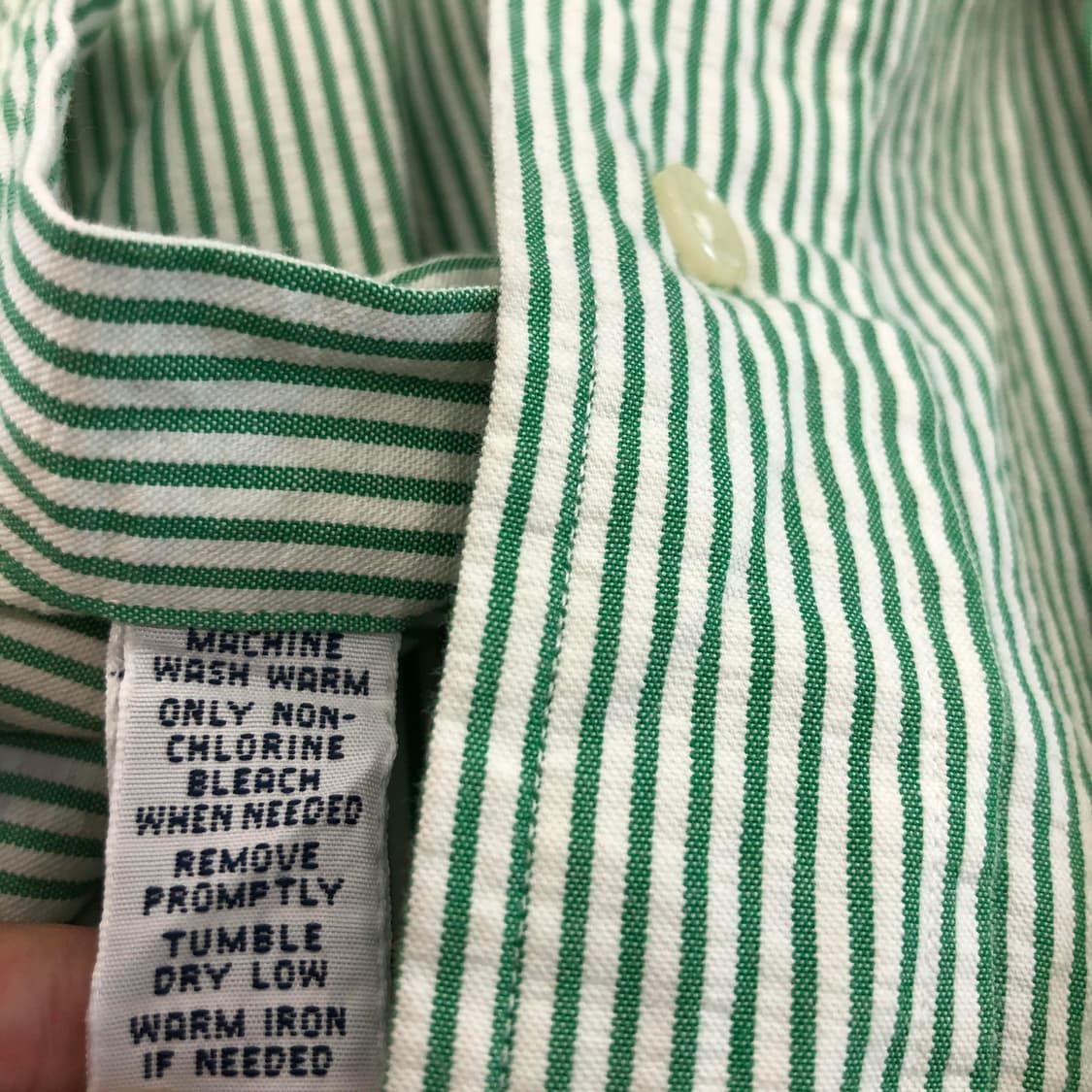 폴로 랄프로렌 시어서커 반팔셔츠 M 그린 클래식핏 상품이미지6