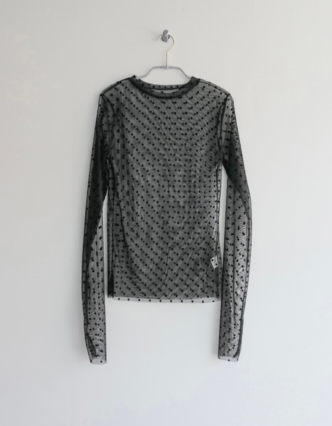 Dot mesh Top black 상품이미지1