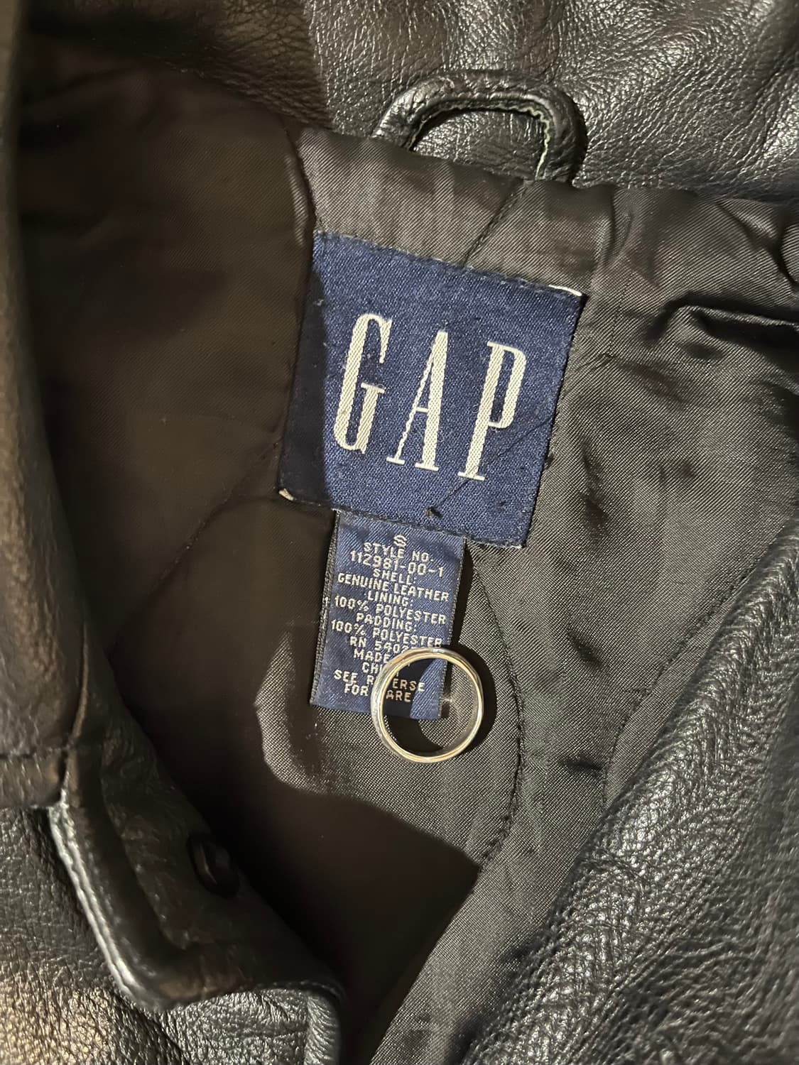 (S) 올드 갭 레더 카코트 상품이미지4