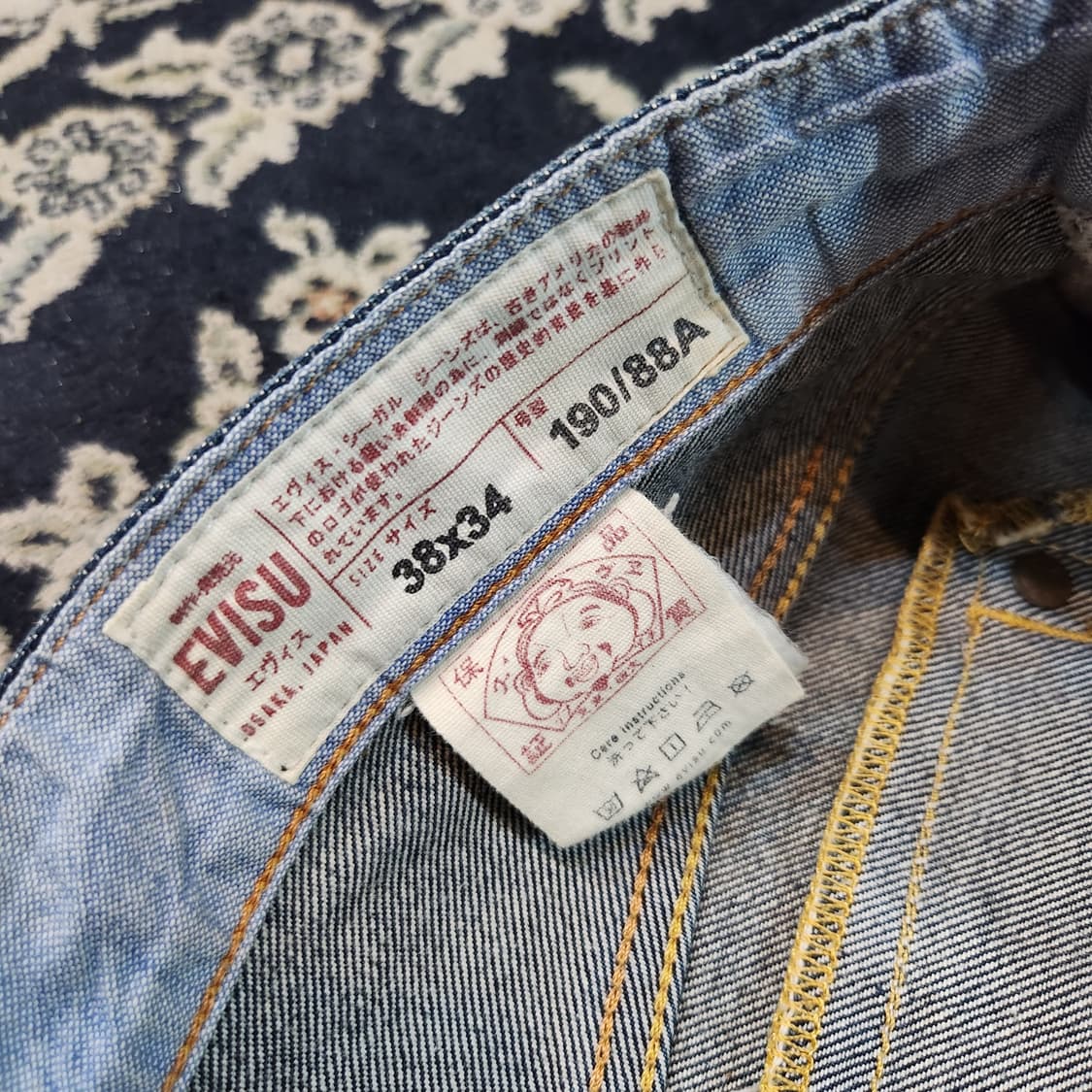 EVISU 에비수 재팬 Lot2000 백호 데님 팬츠 38 빅다이콕 상품이미지2