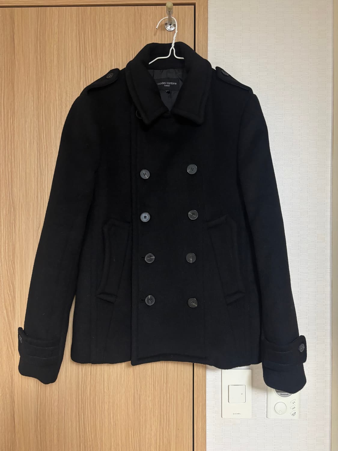 착샷O) 울 피코트 블랙 상품이미지1