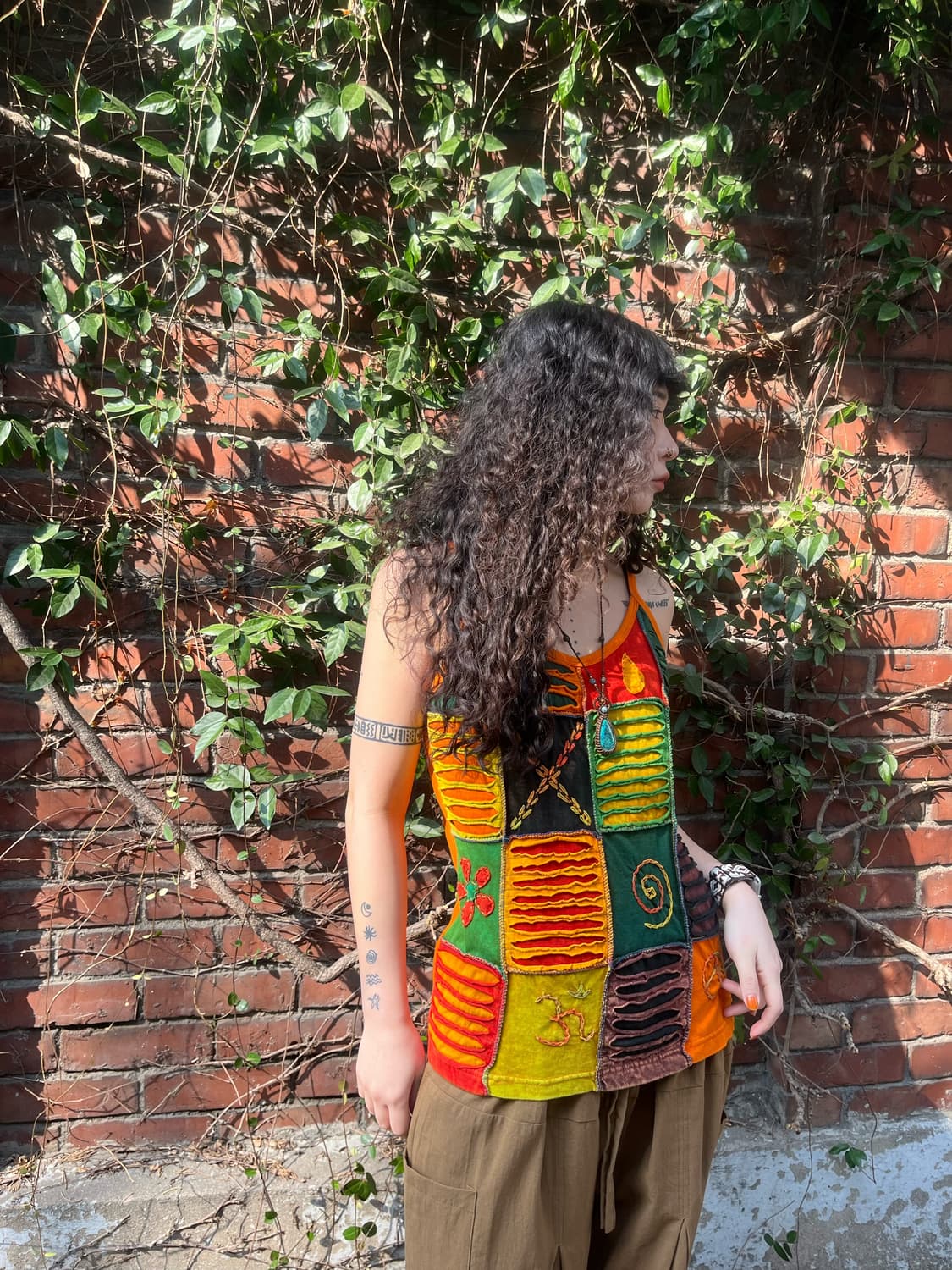 히피 패치워크 슬리브리스 상품이미지3