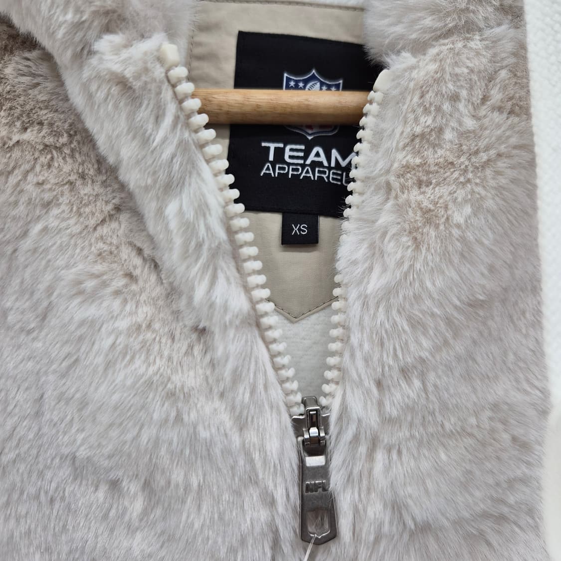 NFL 후드 퍼 자켓 아이보리 여성 XS 상품이미지3