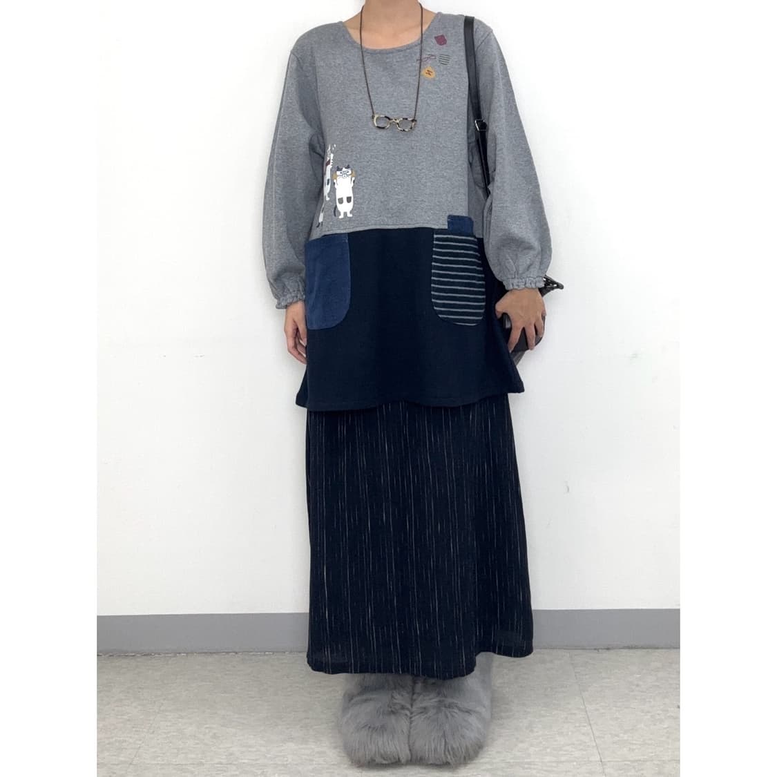 빈티지 기모 원피스 상품이미지2