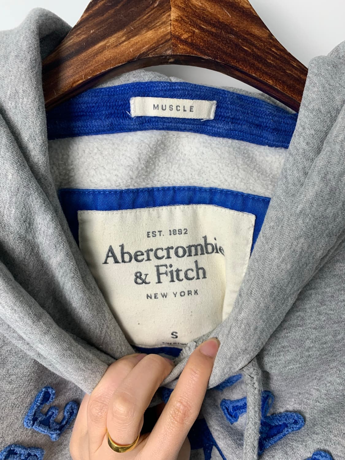 아베크롬비 y2k 와투케 헤비코튼 그레이 후드티 상품이미지6