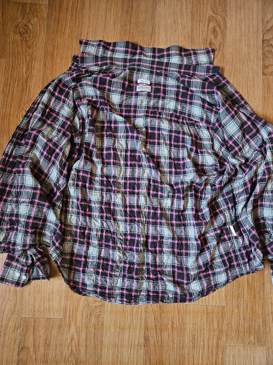 우드비 링클 워시드체크셔츠  상품이미지4