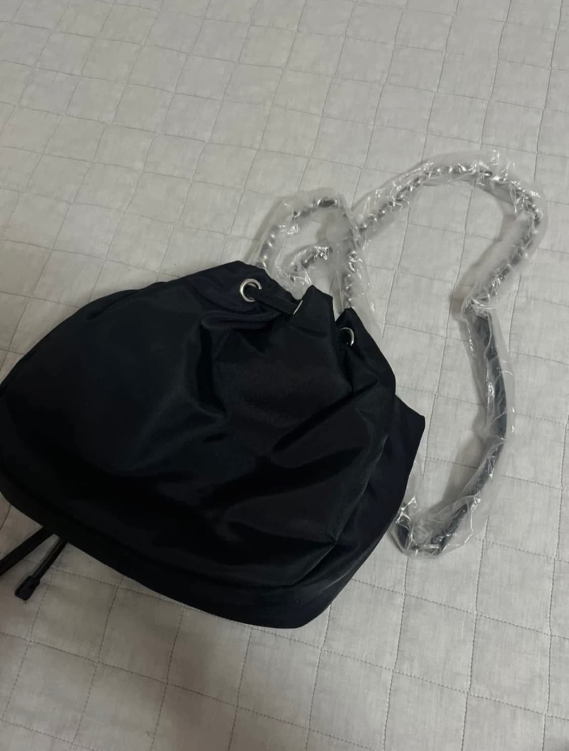 [새상품] 아네스베 agnesb 소가죽 체인 버킷백 블랙 상품이미지7