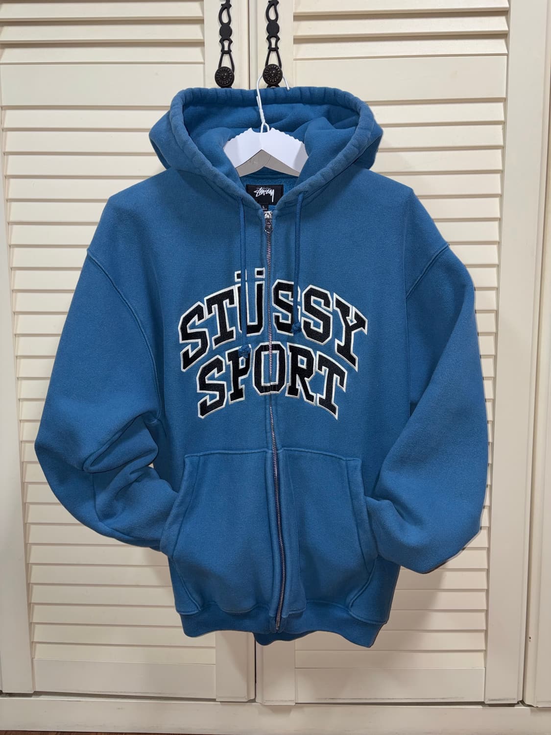 스투시 스포츠 후드 집업 워시드 블루 상품이미지1
