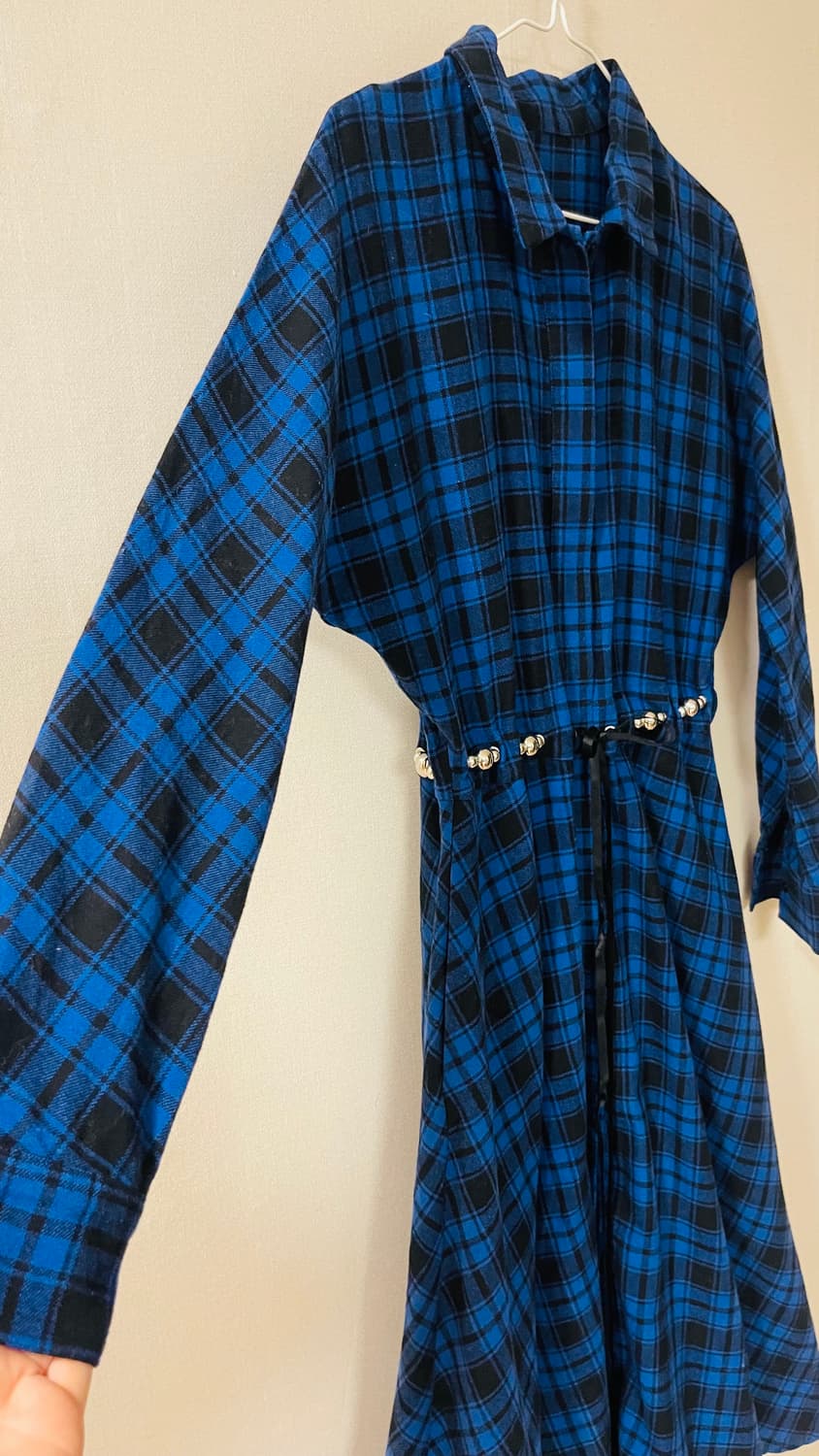 마쥬 maje REBEL 체크 셔츠형 롱 원피스 2사이즈 정가 225유로 상품이미지4