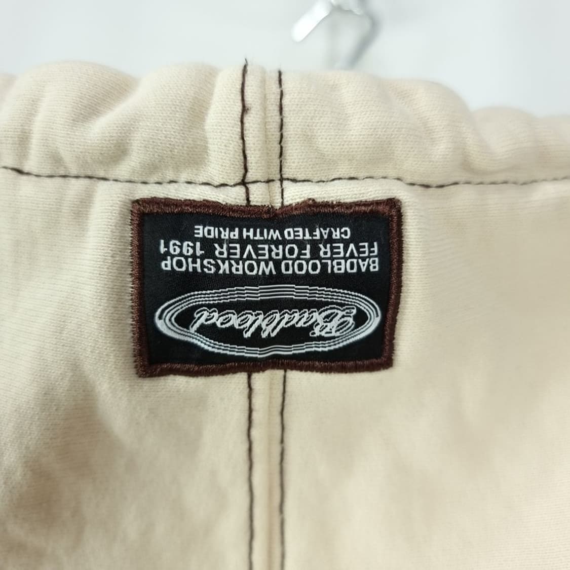 [배드블러드] 그래픽 프린팅 오버핏 헤비웨이트 후드티 크림 M19878 상품이미지6